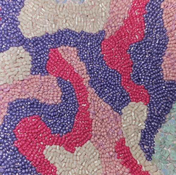 Handcrafted in India Beaded Colorful Swirl Bag 🩷🩵 NWT - Picture 6 of 6
